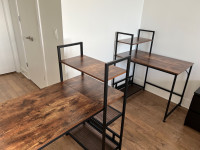 2 Bureaux (Brun/Noir) - 2 Desks (Brown/Black)