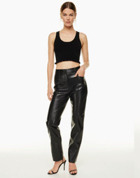 Aritzia Wilfred Rebel Black Leather Pants - size 2