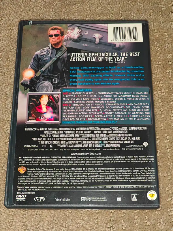 Terminator 3 Rise of the Machines - 2 DVD Movie - Schwarzenegger63013092962177121