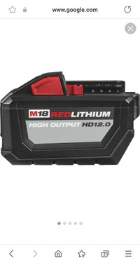 Batteries M18 Redlithium Milwaukee 12 ampères neuves. New HD12.0