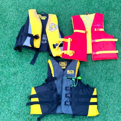 Life Jackets PFD XL Adult Water Safety Vest Boating 3 Jackets, View more