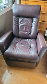 Fauteuil cuir brun inclinable 