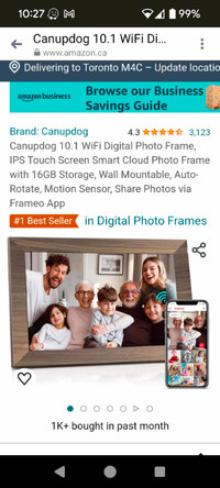 10.1 WiFi Digital Photo Frame, Touch Screen Smart Cloud Frame wi