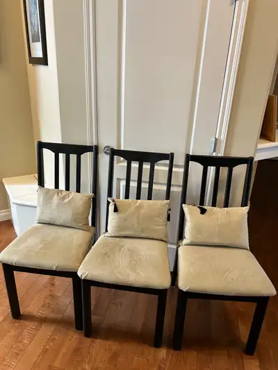 Wooden Dining chairs , can be used as extra , with cushions, View more