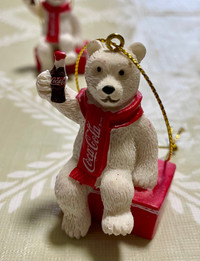 Coca Cola Christmas Bear Coke Bottle Ornament 