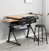Art or craft desk, with adjustable top