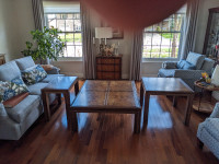 Large excellent quality coffee table & matching end tables