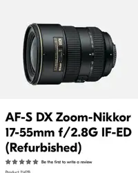AF-S DX Zoom-Nikkor 17-55mm f/2.8G IF-ED 