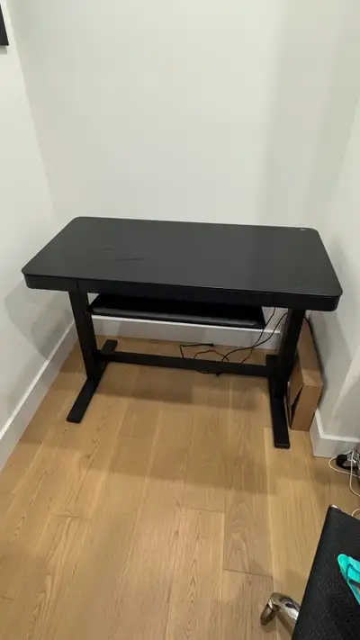 Black glass top - Adjustable height desk, View more
