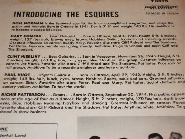 The Esquires - The Esquires (1964) LP dans CD, DVD et Blu-ray  à Ville de Montréal - Image 4