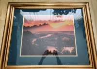 Large landscape print framed