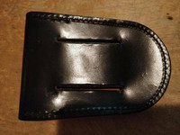 Leather handcuffs bag as you see in the photo.