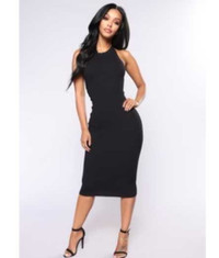 Alysson Knit Long Black Dress - Small