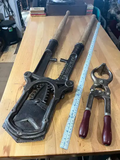 Antique Dehorner & Vintage castrating tool, asking $60. each. 1.) Antique Cattle Dehorner Tool No. 2...