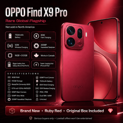 Flagship Rare Oppo Find Me X9 PRO 200MP Smartphone, View more