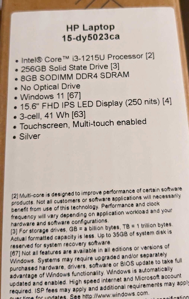 New HP Touchscreen Laptop Core i3-1215U, 8GB, 256g in Laptops in Hamilton - Image 3
