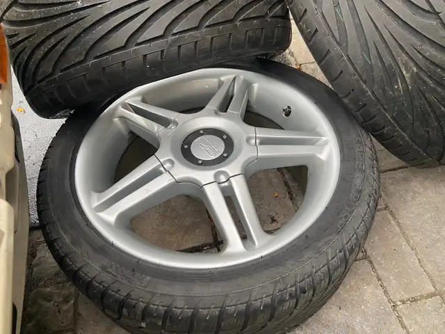 OZ rims and tires 17 x 8 retro 5x120 clean 235/40r17 in Tires & Rims in Markham / York Region - Image 5