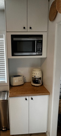 Coffee bar and microwave cabinet