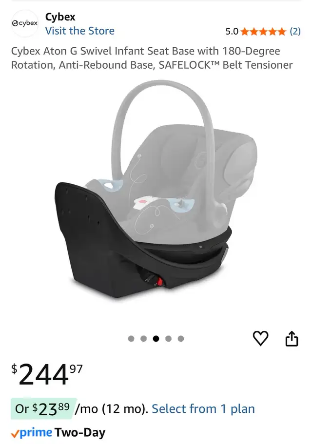 Cybex Aton G Swivel Infant Seat Base in Strollers, Carriers & Car Seats in Gatineau - Image 5