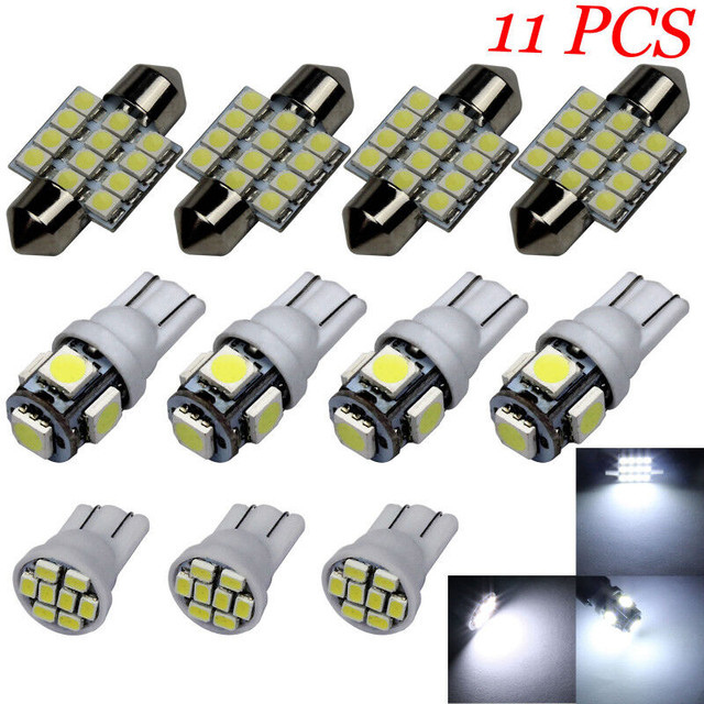 11PCS White LED Lights Interior Package T10 & 31mm Map Dome Car in Other Parts & Accessories in Portage la Prairie