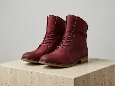 Ankle Red Leather Boots, View more