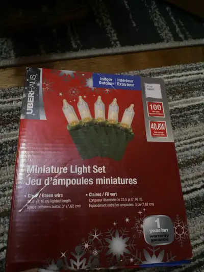 Uberhaus 100 Clear Mini Lights with Green Wire, View more