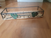 Wicker and metal tray