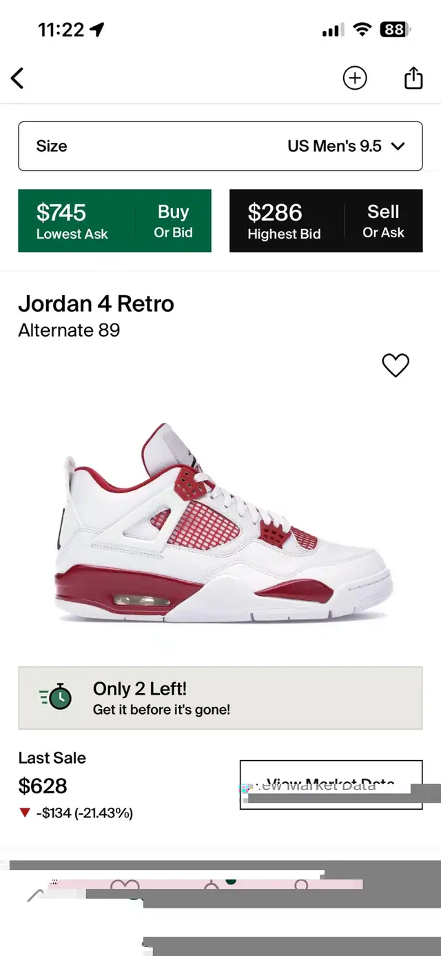 Air Jordan 4 Retro • Alternate 89  • size 9.5 in Basketball in City of Toronto - Image 3