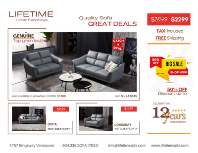 Condo Size Genuine Top Grain Leather Sofa Set ( Sofa & Loveseat, View more