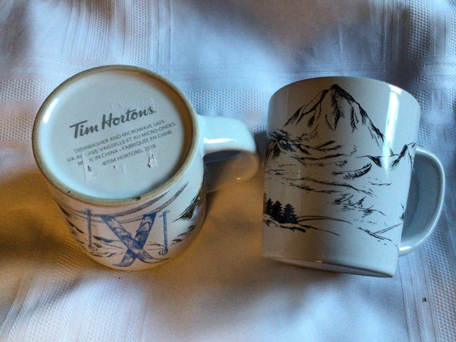 Pair  Tim Hortons ski mugs - $ reduced in Kitchen & Dining Wares in Thunder Bay - Image 2