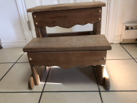 Solid Wood Two-Step Step Stool / Plant Stand