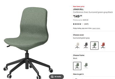 FS: office chairs, metal shelf, IKEA tables, View more