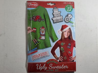 Smibo Holiday Ugly Sweater Badge Set 12pcs + 3 mini markers new