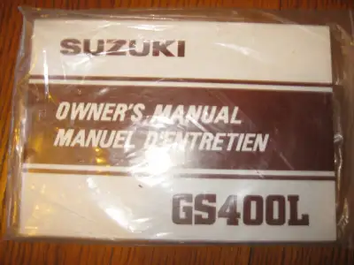 1981 Suzuki Motorcycle GS 400 L Manual - $55.00 obo In Very Good to Excellent condition. Includes ev...