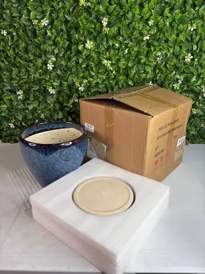 EPFamily 10 Inch Ceramic Planter Pot with Drainage Hole, View more