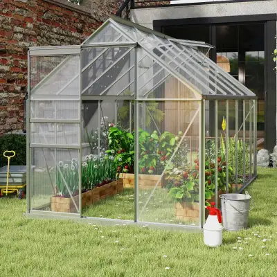 6' x 12' x 6.5' Walk-in Greenhouse, Polycarbonate Greenhouse wit, View more