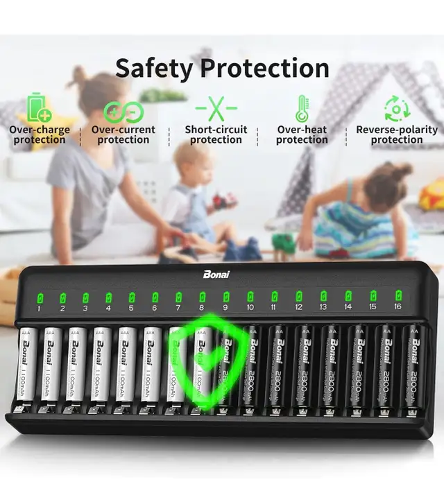 Bonai 16-slot AA/AAA Battery Charger
