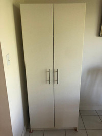 2-Door White Cupboard | Back Cut Out | Moving Sale