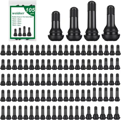 105Pcs TR412, TR413, TR414, TR415 Black Rubber Snap-in Tire Valv, View more
