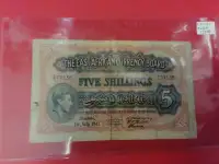 1941 Five Shillings E Africa Banknote