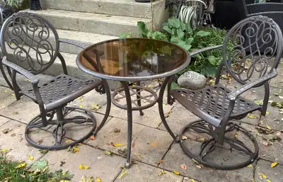 Metal 3 pc patio bistro set, View more