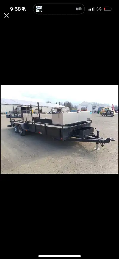 Trailer is in decent shape tires are good. Some rust on the fenders 5900kg / 13,000 lbs capacity 20’...