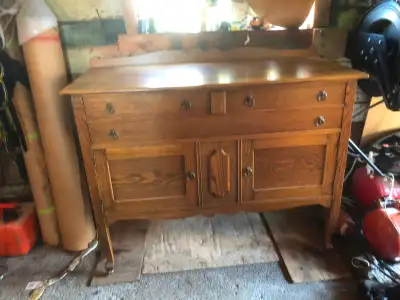 Large Oak Antique Hutch, View more