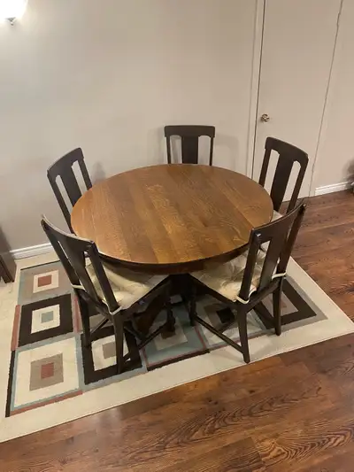 Antique dining table and chairs , View more