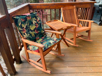 Exterior wooden rocking chairs