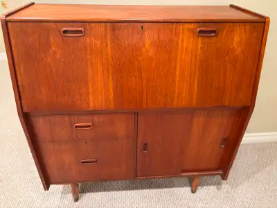 Antique teak writing desk, View more
