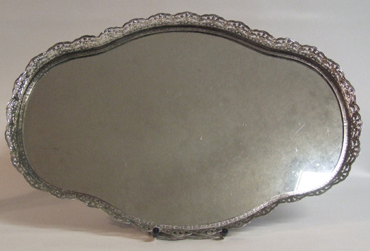 Vintage Silver Edged Vanity Mirror in Arts & Collectibles in Kawartha Lakes