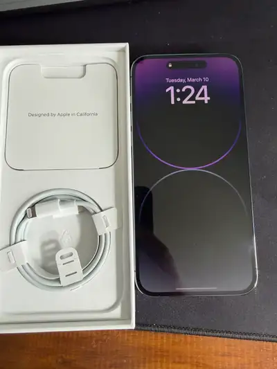 iPhone 14 Pro Max 512gb Deep Purple Unlocked Battery Capacity 100% Original box and accessories incl...