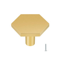 NEW-16 hexagon brushed brass solid zinc alloy cabinet knobs