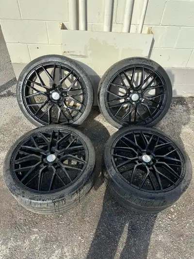Selling a Set of 19” Audi Rims on Continental Sport Contact Tires. Tires have good tread left. 5x112...